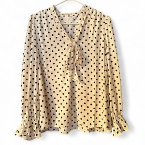 Lauren Conrad Polka Dot Blouse with Tie Neck